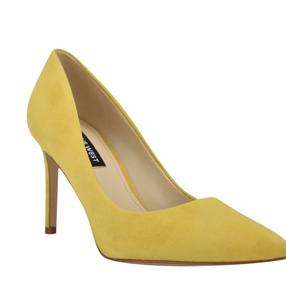 Nine West yellow suede heels
